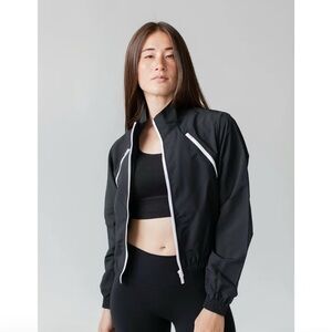 Kylen Zip-Front Windbreaker Jacket Black Medium (Runs Small)